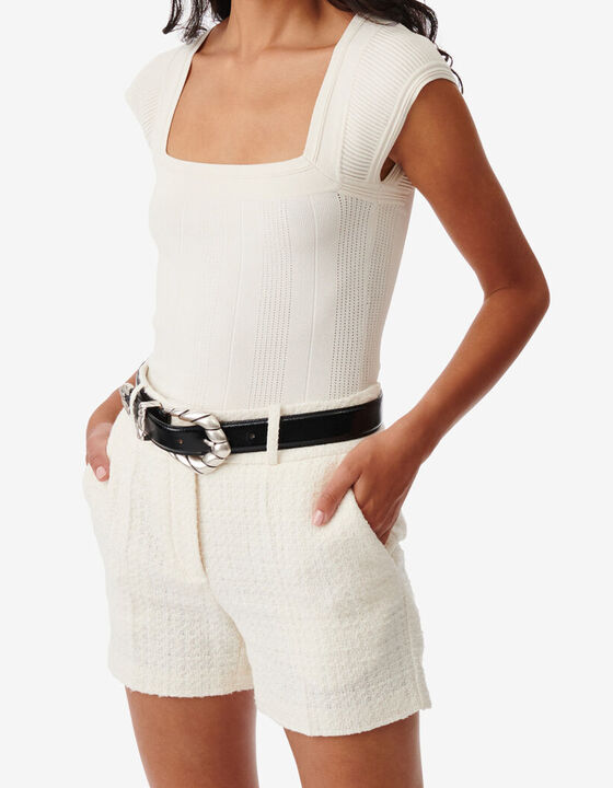 COLPA SQUARE-NECK KNIT TOP